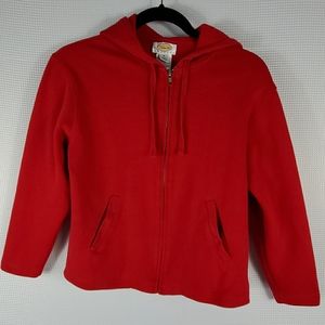 Talbots Red Knit Hooded Jacket Size SP